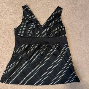 Black and White Sleeveless Top